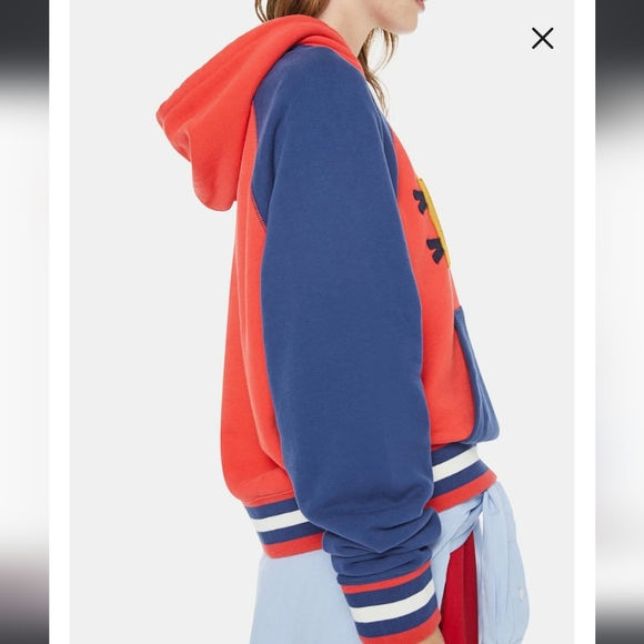 MOTHER Square Color Block Applique  Cotton Hoodie in Mother Pennant sz MED - Picture 3 of 12